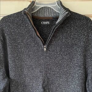 Chaps Men's Charcoal Zip-Up Sweater